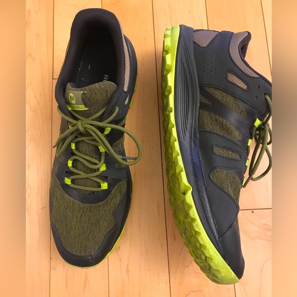 Merrell mens sneakers Nova 2 olive J48825 mens sz 15 Vibram - Picture 1 of 9